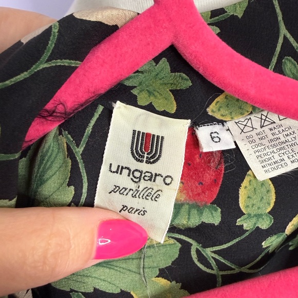 Ungaro Vintage Strawberry Print Silk Blouse - Picture 4 of 4